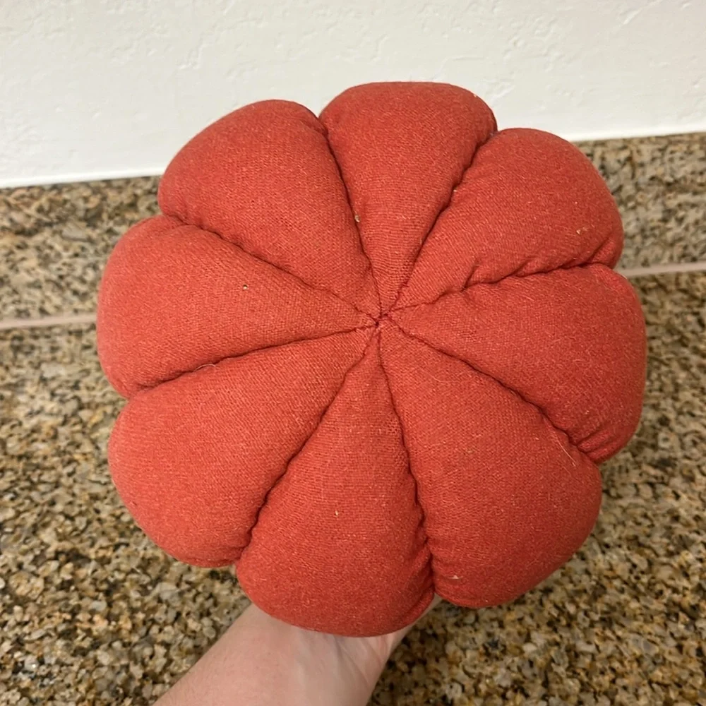 Rust Orange Fabric Pumpkin Decor - Picture 3 of 4